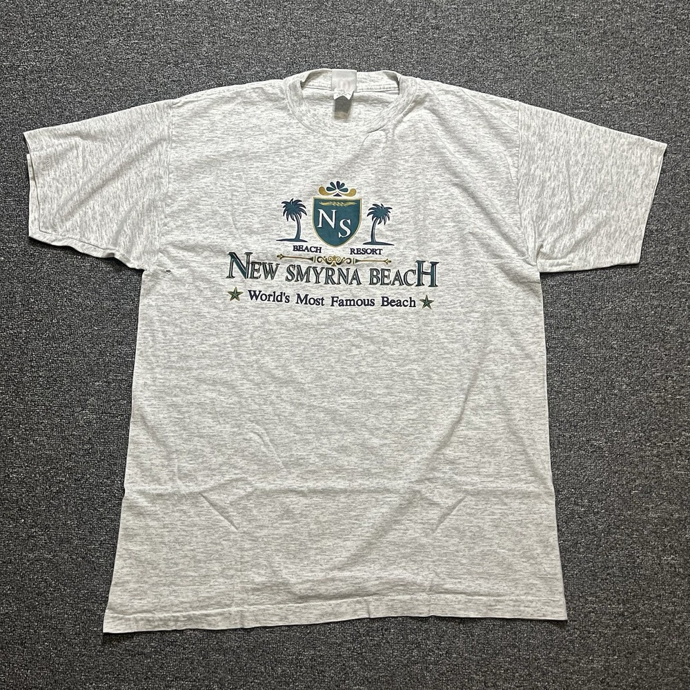 Vintage Wilson Gray New Smyrna Beach Graphic Tee Size L‎